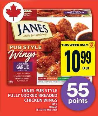 JANES PUB STYLE FULLY COOKED BREADED CHICKEN WINGS