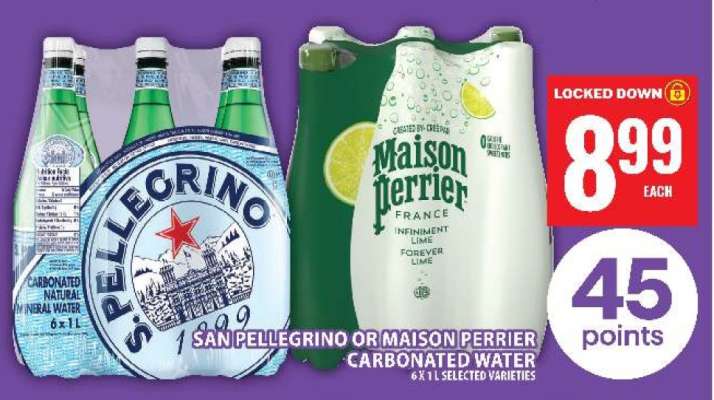 San Pellegrino or Maison Perrier Carbonated Water