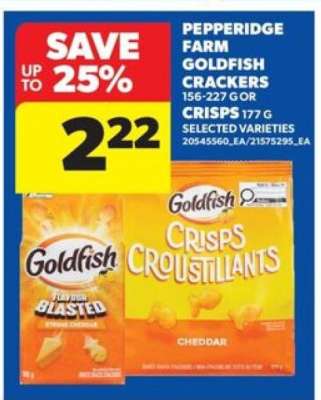 Pepperidge Farm Goldfish Crackers or Crisps