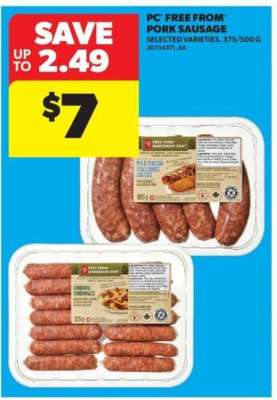 PC Free From Pork Sausage