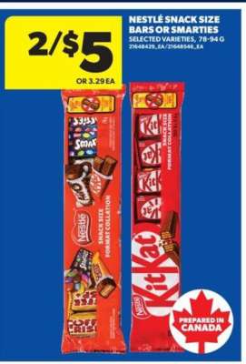 Nestlé Snack Size Bars or Smarties