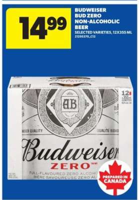 Budweiser Bud Zero Non-Alcoholic Beer