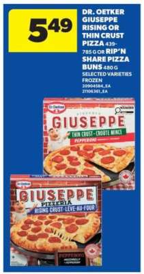 DR. OETKER Giuseppe Rising or Thin Crust Pizza