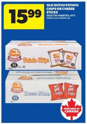 Old Dutch Potato Chips or Cheese Sticks