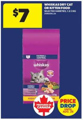 Whiskas Dry Cat or Kitten Food