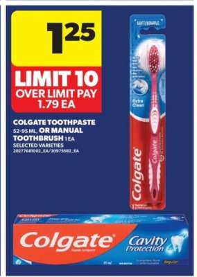 Colgate Toothpaste or Manual Toothbrush
