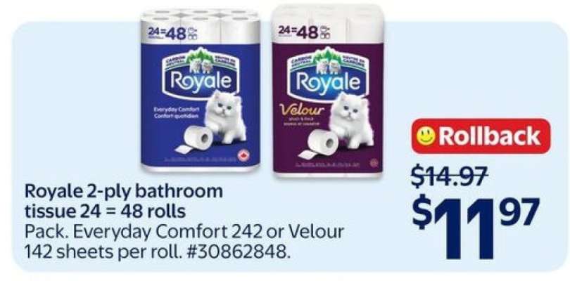 Royale 2-Ply Bathroom Tissue 24=48 Rolls