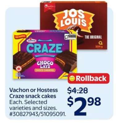 Vachon or Hostess Craze snack cakes