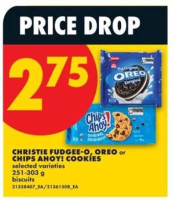 CHRISTIE FUDGEE-O, OREO or CHIPS AHOY! COOKIES