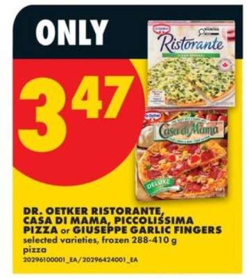 Dr. Oetker Ristorante, Casa di Mama, Piccolissima Pizza or Giuseppe Garlic Fingers