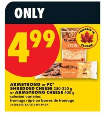 ARMSTRONG or PC® SHREDDED CHEESE