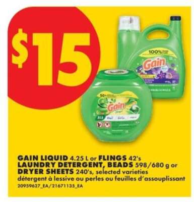 Gain Liquid, Flings, Laundry Detergent, Beads, or Dryer Sheets