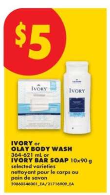 IVORY or OLAY Body Wash or IVORY Bar Soap