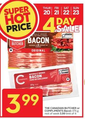 THE CANADIAN BUTCHER or COMPLIMENTS Bacon