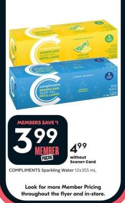 Compliments Sparkling Water 12x355 mL