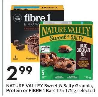 NATURE VALLEY Sweet & Salty Granola, Protein or FIBRE 1 Bars