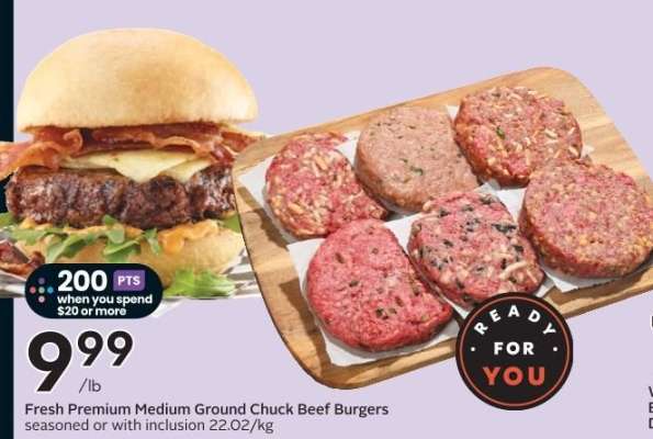 Fresh Premium Medium Ground Chuck Beef Burgers