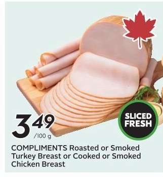 COMPLIMENTS Roasted or Smoked Turkey Breast or Cooked or Smoked Chicken Breast