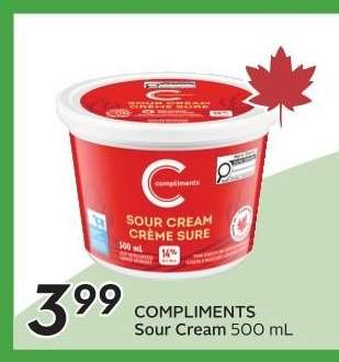 COMPLIMENTS Sour Cream 500 mL