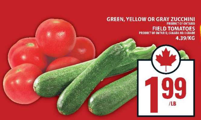 Green, Yellow or Gray Zucchini / Field Tomatoes