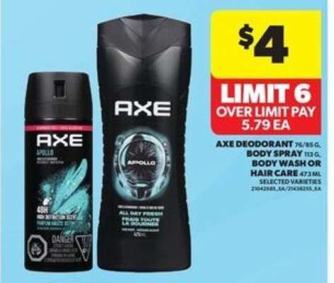 AXE Deodorant, Body Spray, Body Wash or Hair Care