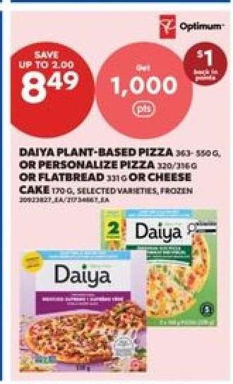 Daiya Plant-Based Pizza or Personalize Pizza or Flatbread or Cheese Cake