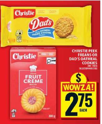 CHRISTIE PEEK FREANS OR DAD’S OATMEAL COOKIES