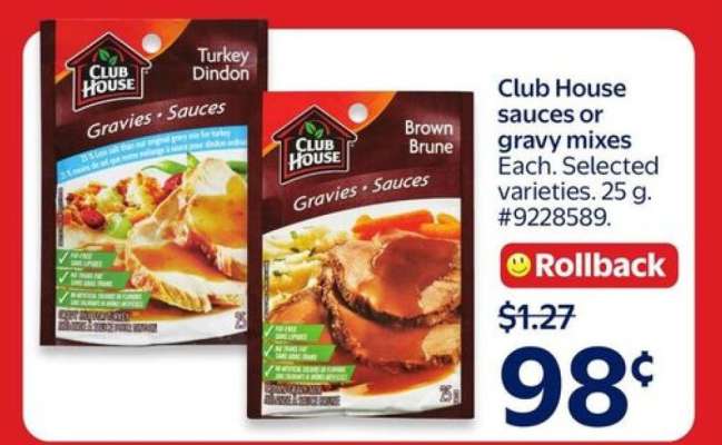 Club House sauces or gravy mixes
