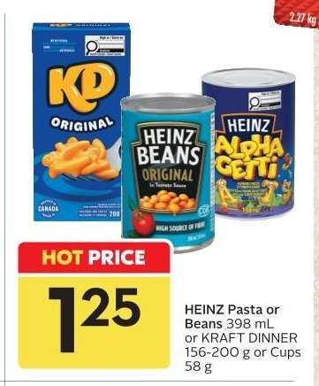 HEINZ Pasta or Beans / KRAFT DINNER