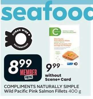 COMPLIMENTS NATURALLY SIMPLE Wild Pacific Pink Salmon Fillets 400 g
