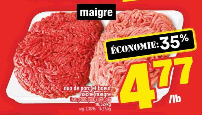 DUO DE PORC ET BOEUF HACHÉ MAIGRE
