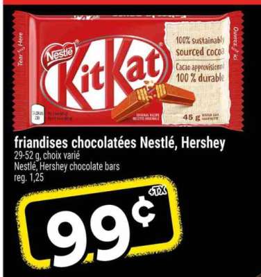 friandises chocolatées Nestlé, Hershey