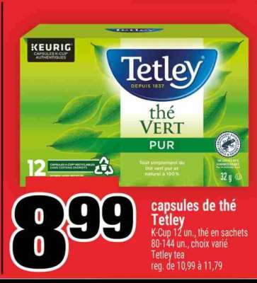 capsules de thé Tetley