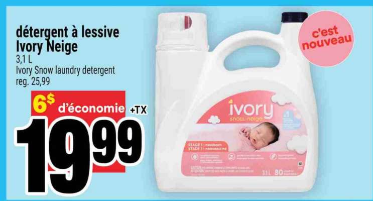 détergent à lessive Ivory Neige