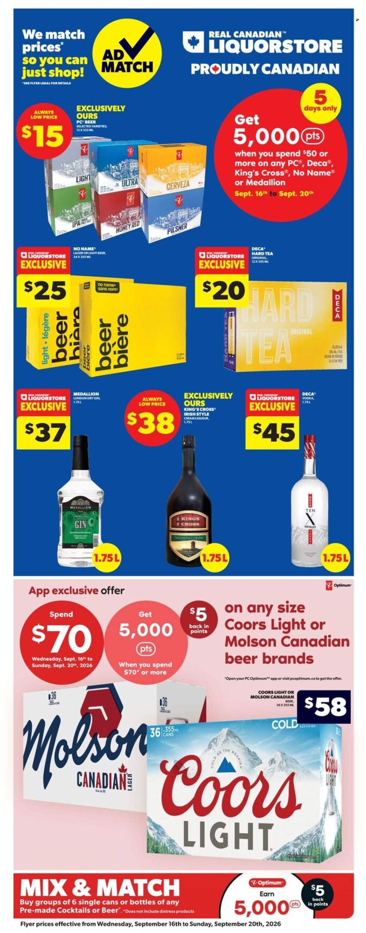Real Canadian Liquorstore flyer - September 16, 2026 - September 20, 2026. Page 1