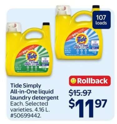 Tide Simply All-in-One liquid laundry detergent