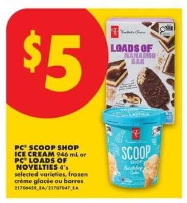 PC® Scoop Shop Ice Cream or PC® Loads of Novelties