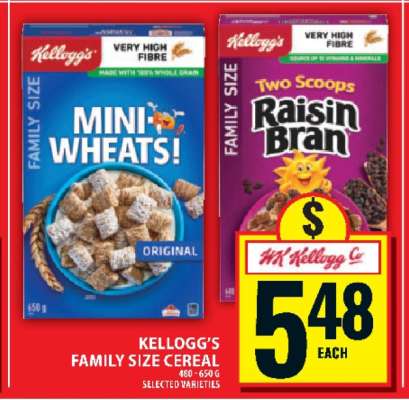 KELLOGG’S FAMILY SIZE CEREAL