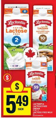 Lactantia Lactose Free Cream & Milk
