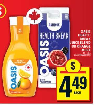 Oasis Health Break Juice