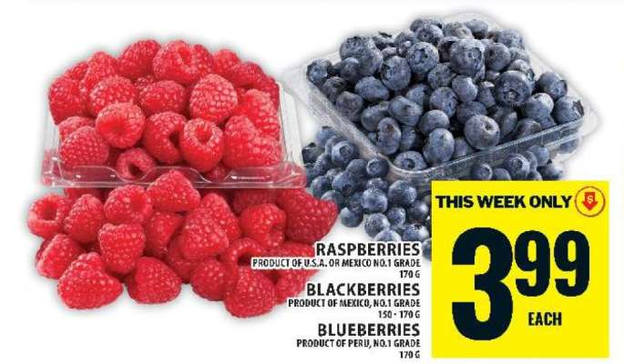 Raspberries, Blackberries, Blueberries