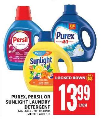 PUREX, PERSIL OR SUNLIGHT LAUNDRY DETERGENT
