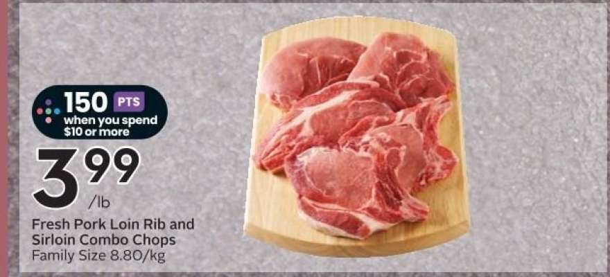 Fresh Pork Loin Rib and Sirloin Combo Chops