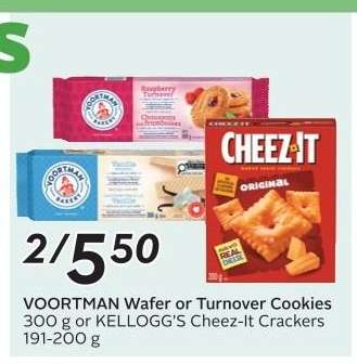 VOORTMAN Wafer or Turnover Cookies or KELLOGG'S Cheez-It Crackers
