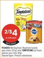 PEDIGREE Wet Dog Food / TEMPTATIONS Cat Treats