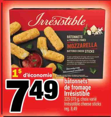BÂTONNETS DE FROMAGE IRRESISTIBLE