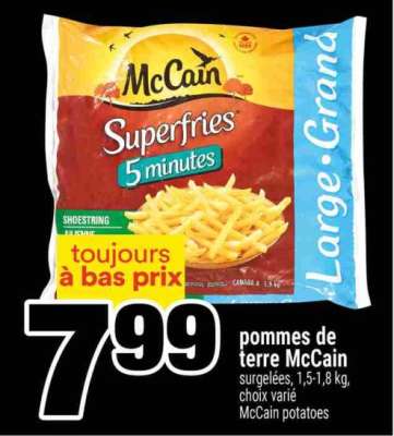 POMMES DE TERRE McCAIN