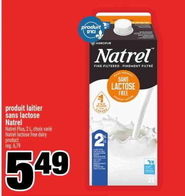 PRODUIT LAITIER SANS LACTOSE NATREL