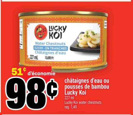 châtaignes d'eau ou pousses de bambou Lucky Koi