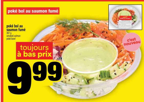 poké bol au saumon fumé